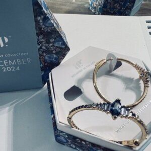 BOMB PARTY HOOP EARRINGS, LIGHT BLUE ON TOURMALINE